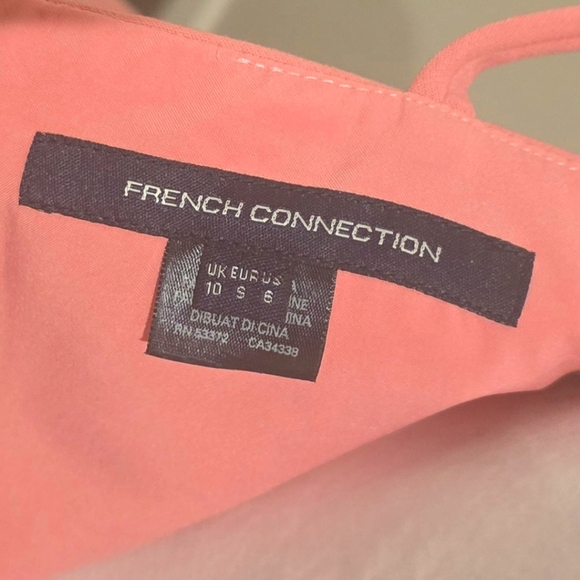 French Connection Square Neck Pink Sleeveless Mini Dress Size 10 - Picture 7 of 8